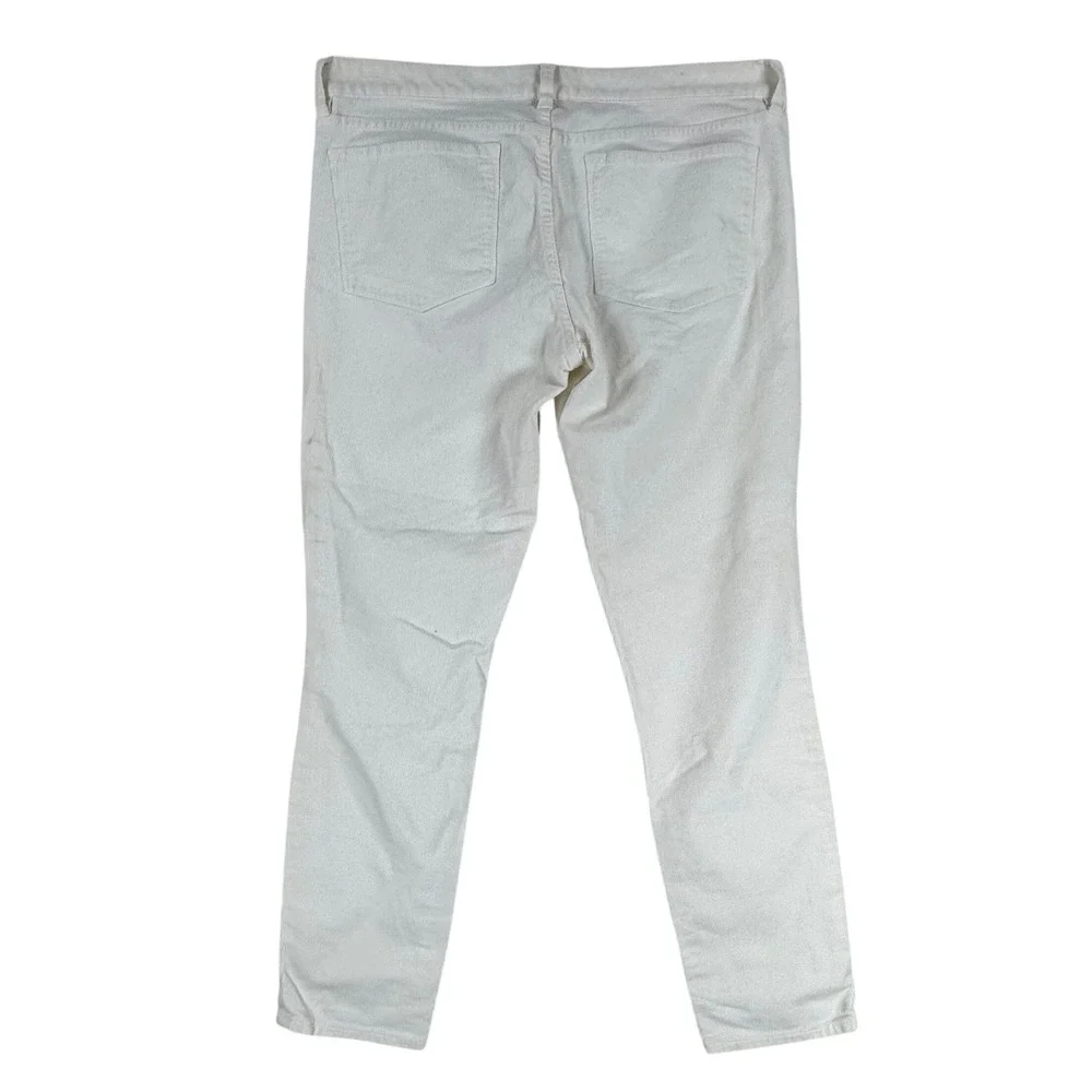 J.Crew Womens Cream Corduroy Slim Fit Pants Size 31 Off White Cotton‎ Blend